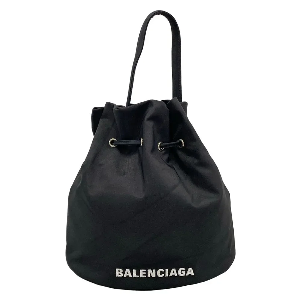 Balenciaga wheeled low string Handbag 655011 Black White